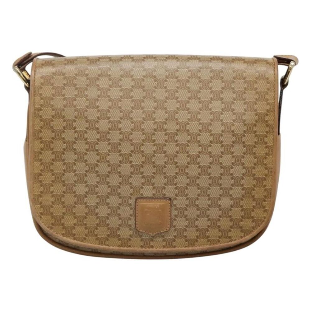 Celine Vintage Macadam Canvas Beige Canvas Backpack Bag